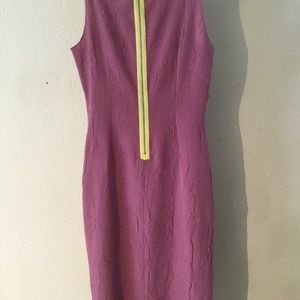 Original Donna Karen Pink yellow Zipper Dress